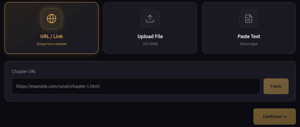 Import step screenshot